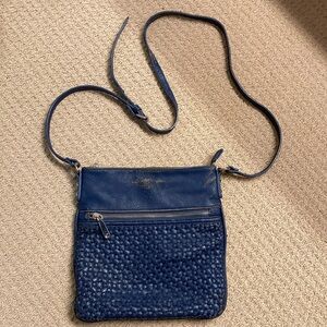 Blue leather purse